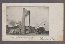 Guthrie Center IOWA 1907 ELECTRIC LIGHT PLANT Power Electricity STREET SCENE B1