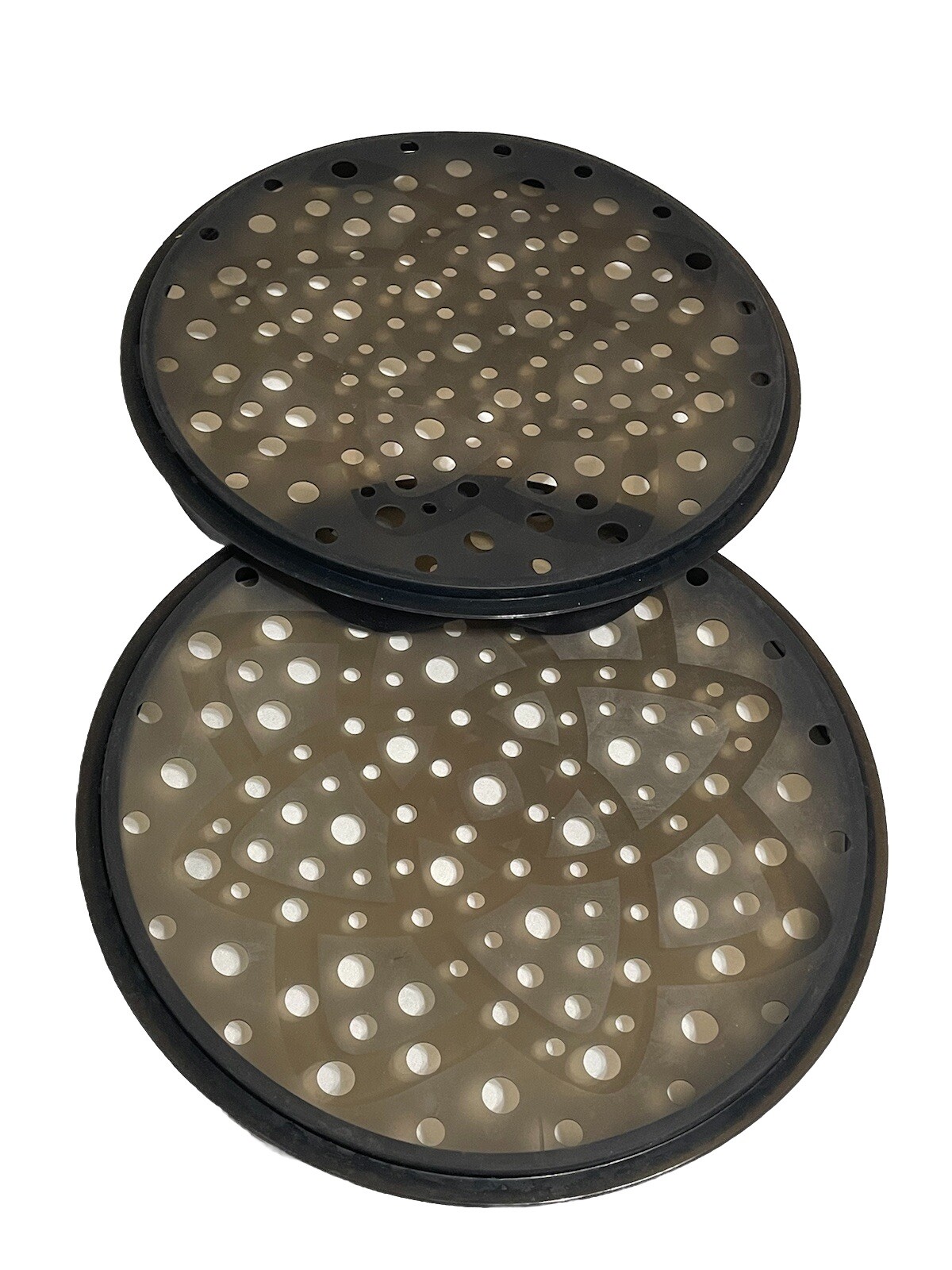 Pampered Chef Microwave Chip Maker Set #1241 Black Silicone Set of 2 in the Box