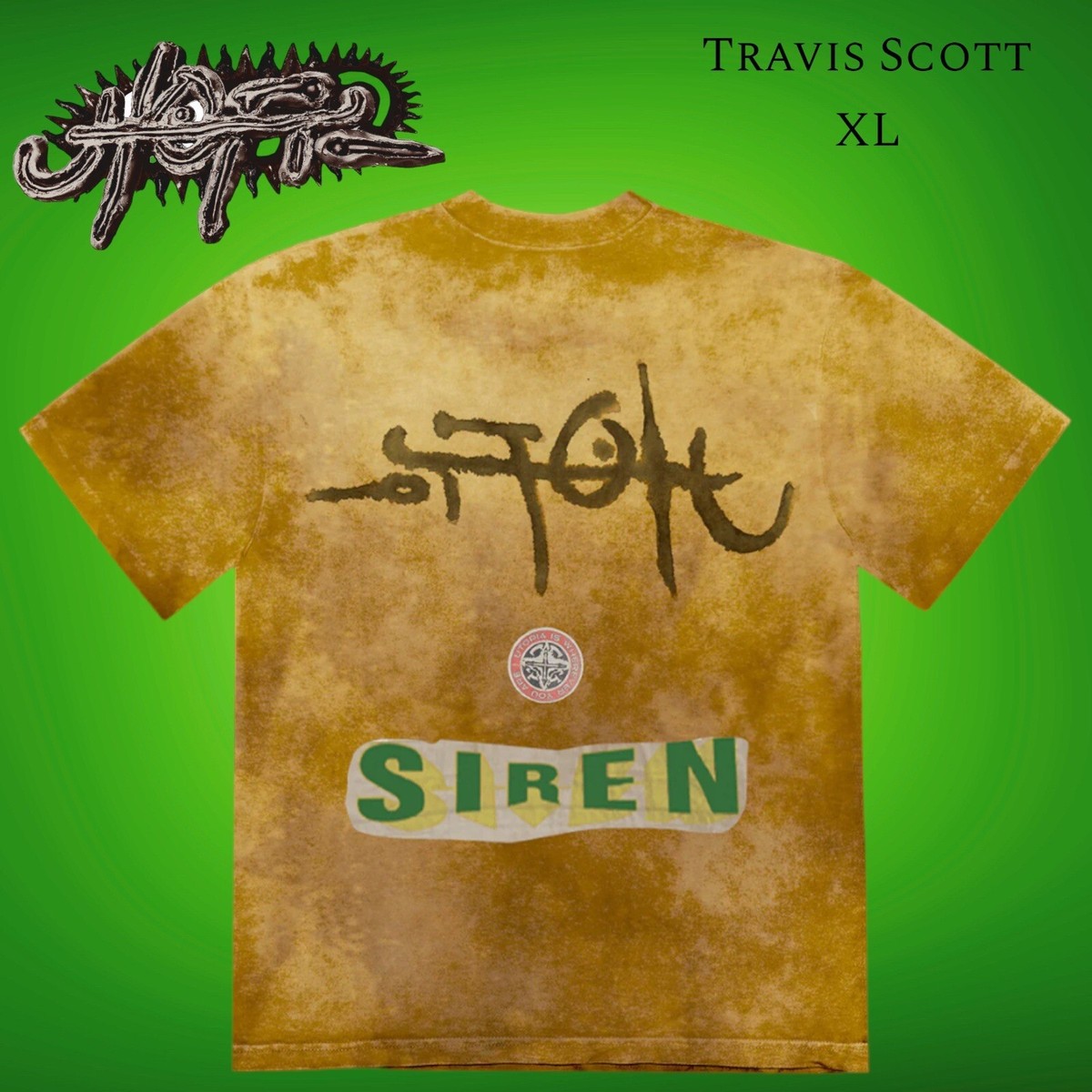 Tシャツ・カットソー Travis Scott Utopia Siren T-Shirt Tie Dye Yellow Travis Scott Utopia Siren Tie Dye Tee Multicolor Men's XL
