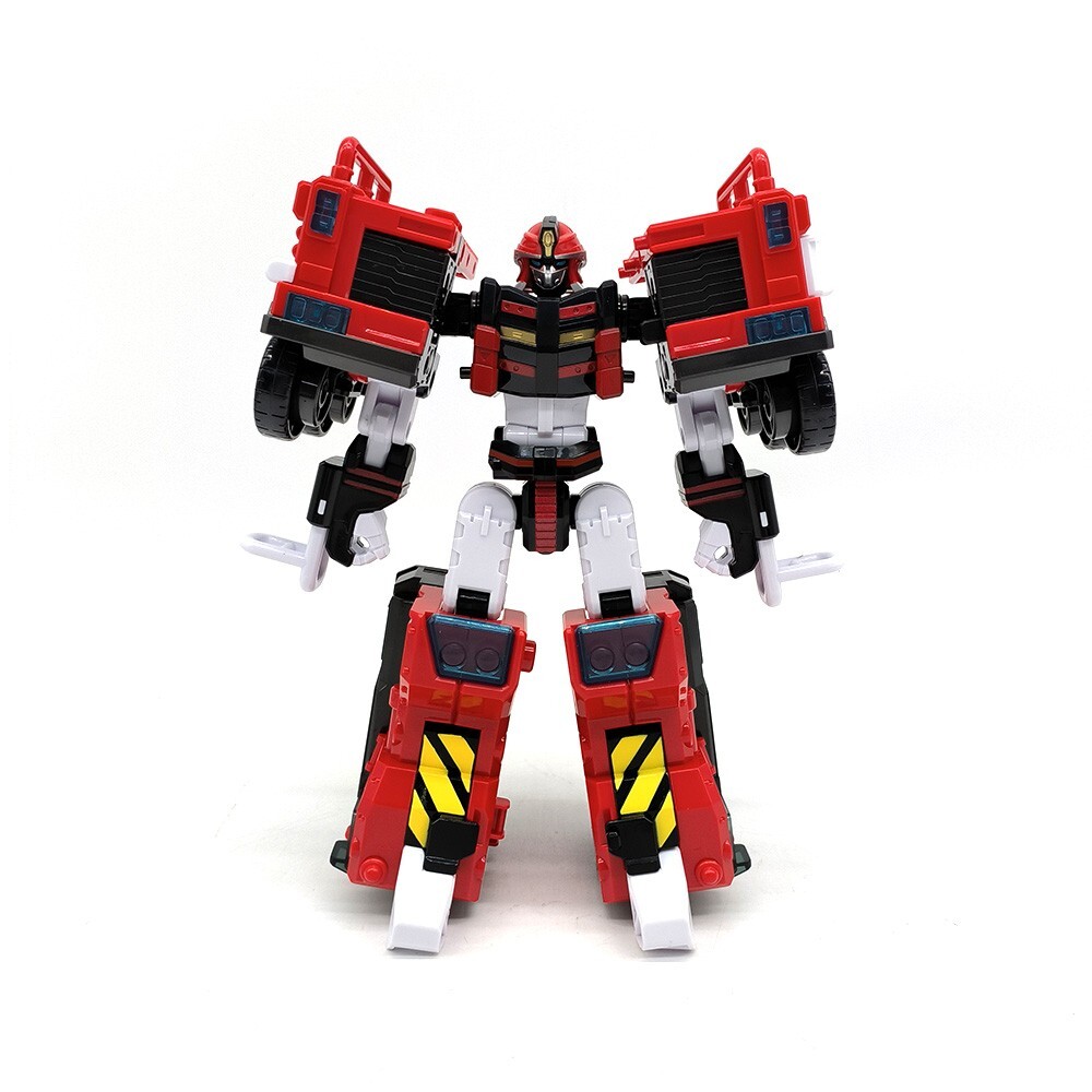 Metal Cardbot Pheonix Fire Transform Robot Fire Engine Truck Lion