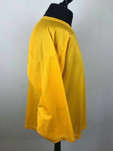 CCM Air-Knit Yellow Blank Hockey Jersey Men's Size L Made in Canada Hockey Shirt - Picture 8 of 12