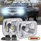 For Nissan D21 Pickup 1986-94 Pair 7x6" Headlights High-Low Beam DRL