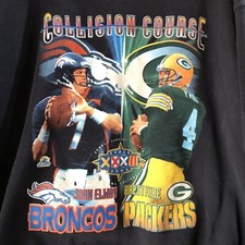 90’s Starter Collision Course Super Bowl XXXII Broncos vs Packers Sweatshirt XXL