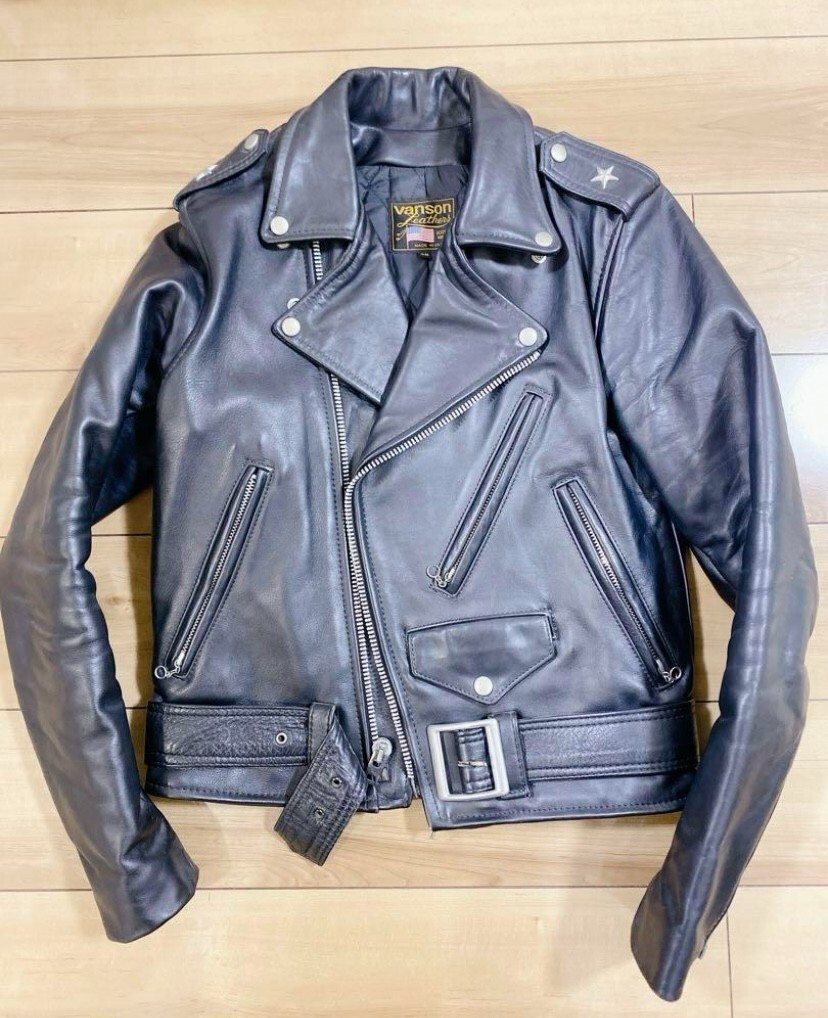 VANSON USA レザージャケット vintage ライダース TALON Vanson C2 Leather Jacket 1990s Talon Zipper Black Rare Vintage