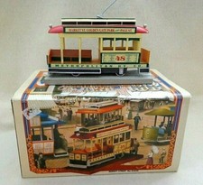 LEFTON TROLLEY CAR "MARKET STREET", RESINA CERAMICA, EPOCA 1994, LUNGHEZZA 7", COME NUOVO