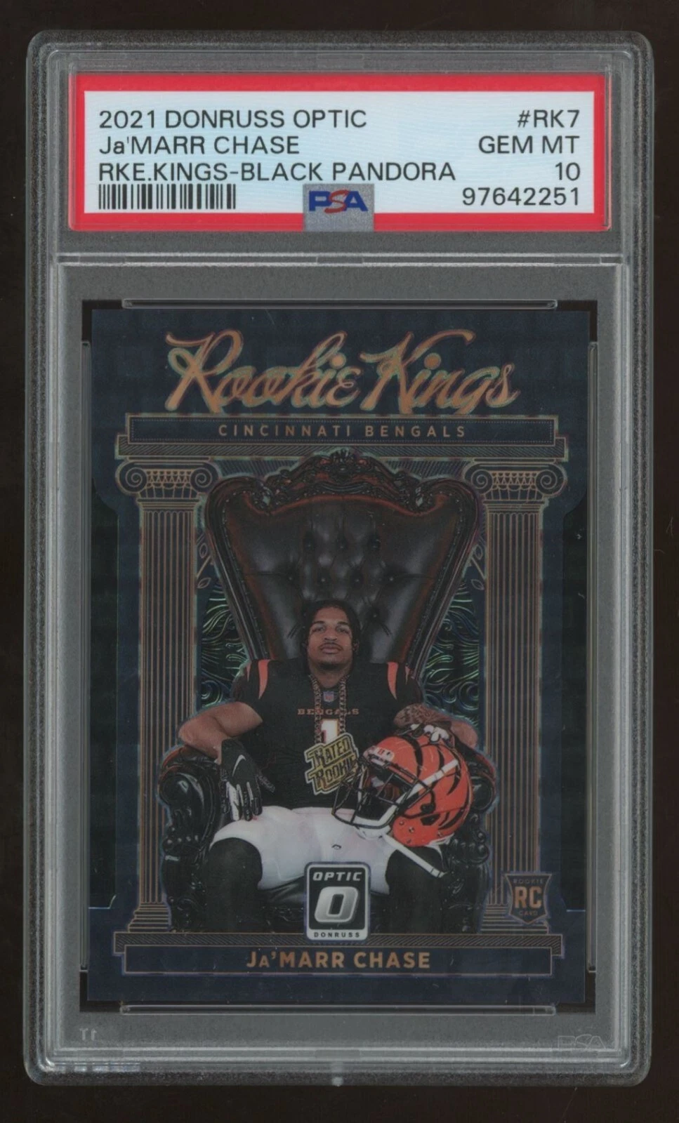 JaMarr Chase Panini Donruss Optic Rookie Kings #RK7 Black Pandora