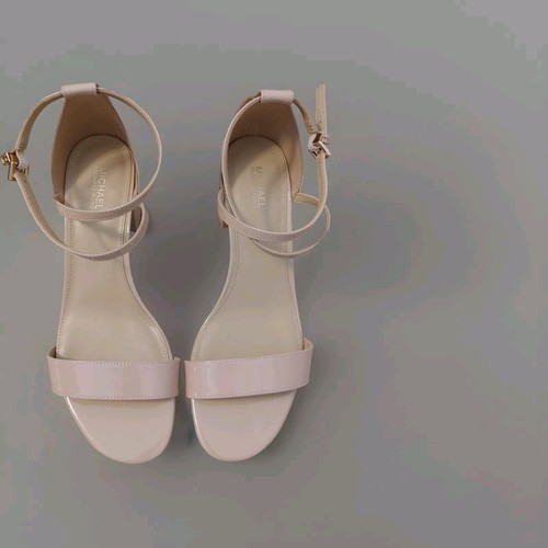 Michael Kors Serena Flex Sandal Blush Leather Strappy Open Toe Chunky Heel MK 7M - 第 5/11 張圖片