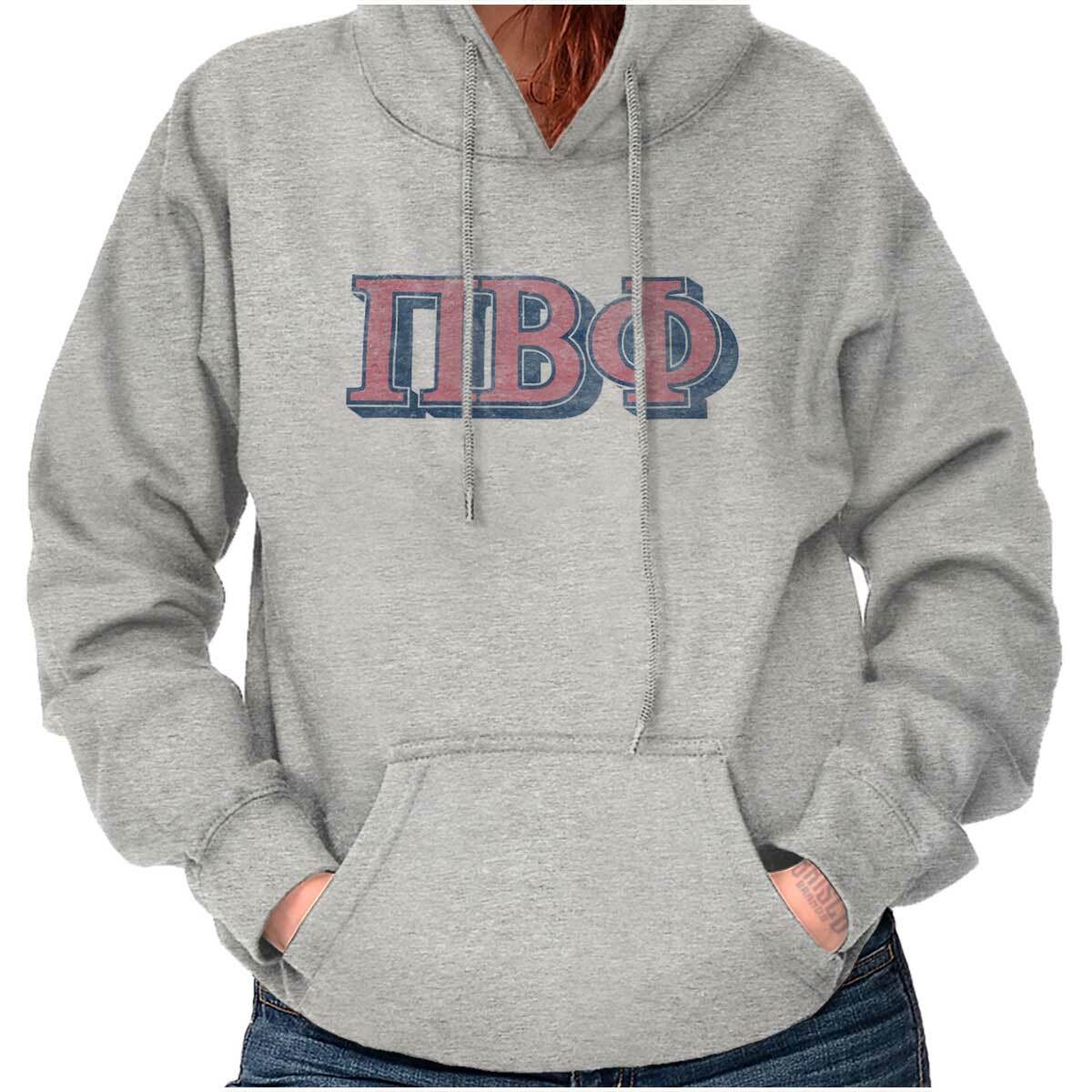 Licensed Retro Pi Beta Phi Sorority College Women Long Sleeve Hoodie  Sweatshirt