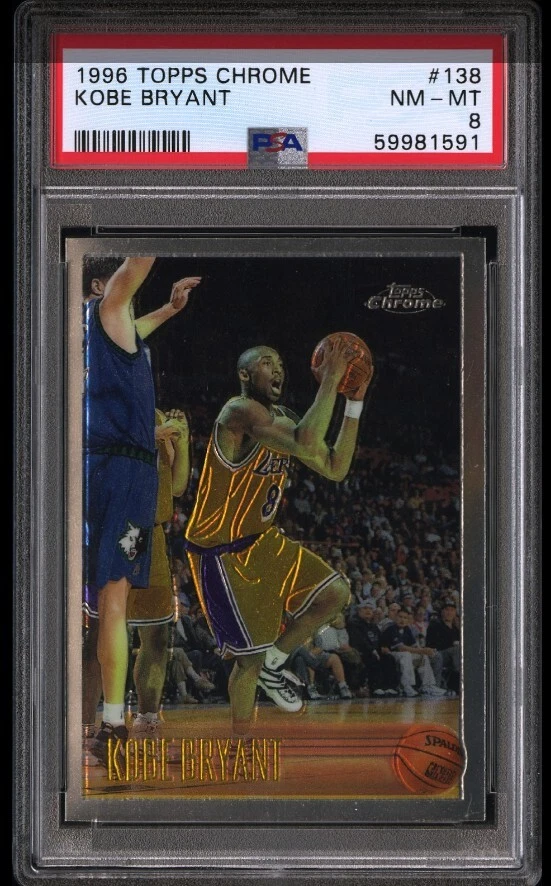 1996 Topps Chrome Kobe Bryant #138 Rookie PSA 8 NM-MT Nicely 