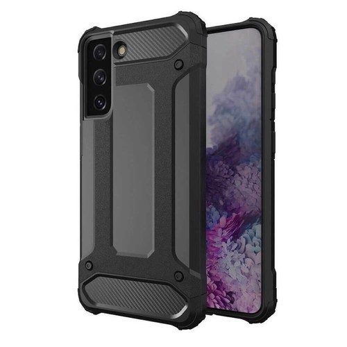Schwarze stoßfeste Panzerhülle für Samsung Galaxy S22 PLUS Hybrid Backcover