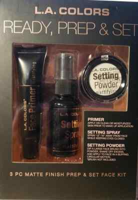L.A. COLORS READY PREP & SET 3 PC MATTE FINISH FACE KIT (LOC TUB E-4 ...