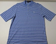Polo By Ralph Lauren Golf Fit Shirt Men's S Blue White Striped Short Sleeve