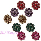 Classic Cluster Floral Flower Colorful Bling Stud Earrings w/ Swarovski Crystals
