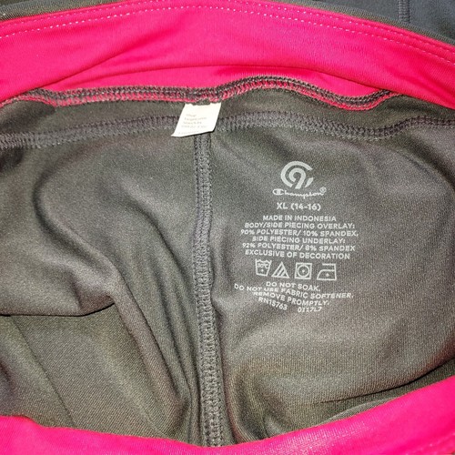 New Girls size extra large champion exercise pink/gray pants c9 duo dry capris - Picture 6 of 9