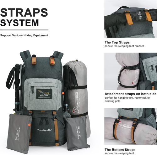 Zaino Da Trekking 40 Litri Unisex Zaino Montagna Uomo Zaino Escursione Donna per - Foto 6 di 12