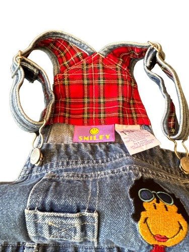 Smiley Denim Girls Overalls Bibs Embroidered Girl Image Size 7 / 8 - Picture 4 of 9