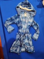 BOYS SHARK BATHROBE BY JELLIFISH SIZE M 8 BLUE