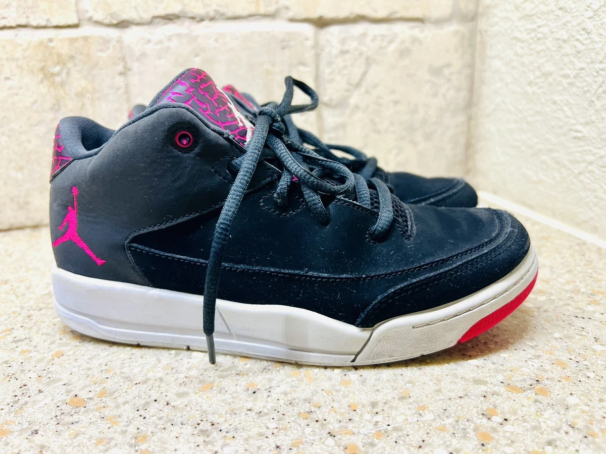Girls Air Jordan Flight Origin Shoes Size 2.5Y Hot Pink Leopard On