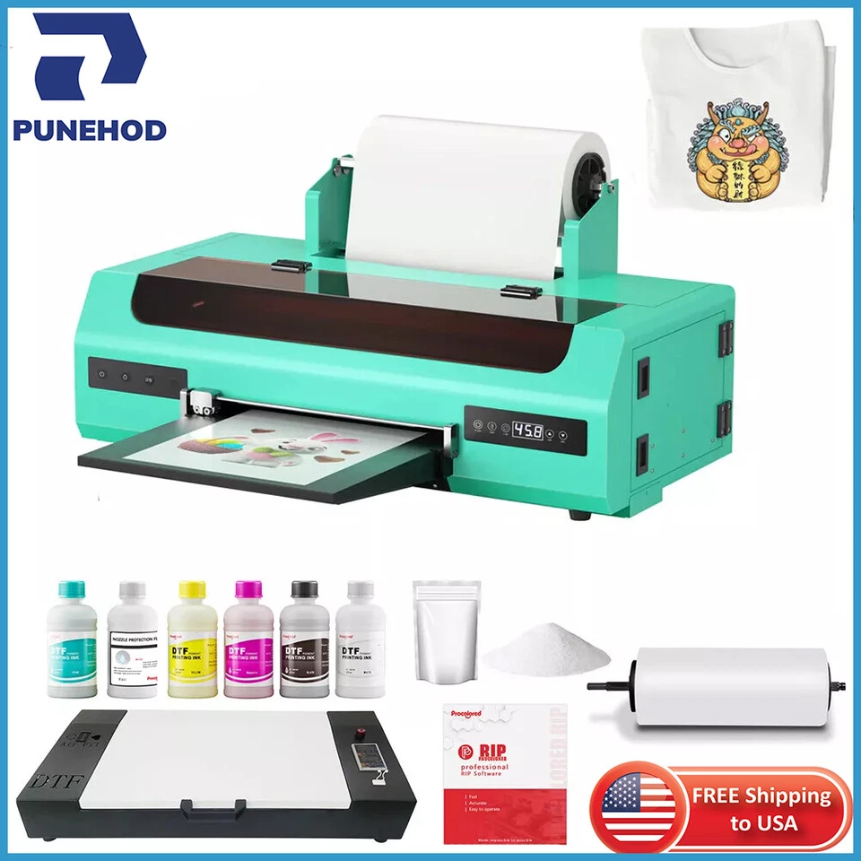 PUNEHOD A3+ L1800 DTF Printer Roller Version Transfer Printer for Textile