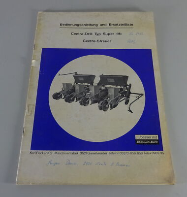 Betriebsanleitung + Teilekatalog Becker Centra Drill Typ Export M