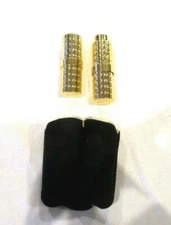 Step Paris refillable perfume bottle and lipstick tube in black velvet case