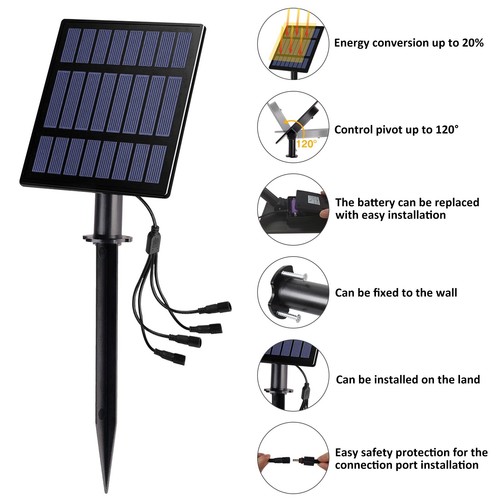 4 Piezas LED Foco Solar Blanco Colorido Luz Solar Punto Solar Jardín Luz Spot - Imagen 4 de 8