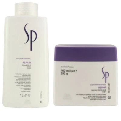 Wella SP Repair Shampoo 1000 ml & 400 ml Repair Mask Set