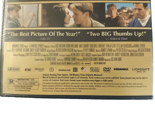 DVD Good Will Hunting 2011 Matt Damon Robin Williams NEW & FACTORY SEALED!! - Picture 6 of 10