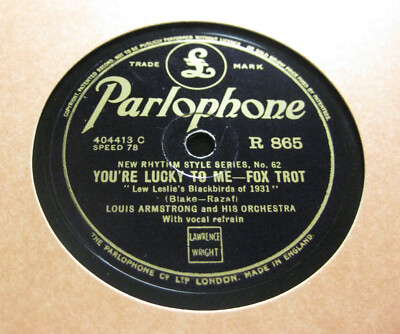 LOUIS ARMSTRONG You're Lucky To Me / The Peanut Vendor PARLOPHONE R 865 (764)