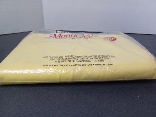 Lenzuolo piatto completo Cannon Monticello vintage giallo sole NOS - Foto 5 di 8