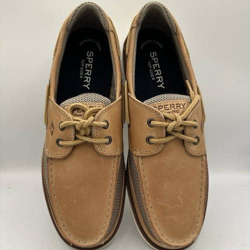 NUEVO Sperry Top Sider Para hombres Talla 9.5 M Surveyor 2 Ojos Barco Zapatos Cuero 22066 - Imagen 3 de 7