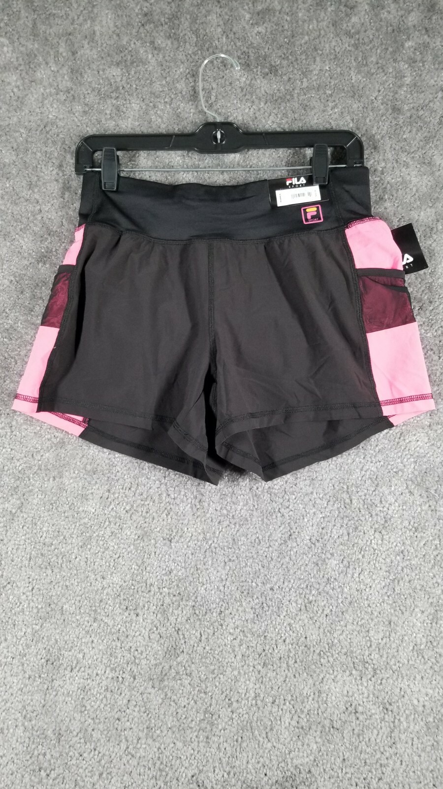 Pantaloncini Fila Donna Tg S Sport Color Block Nero Nuovi con etichette Fitness Attivo Allenamento Palestra