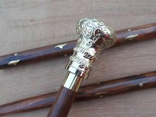 Vintage Silver Brass Knob Head Handle Wooden Walking Stick Cane Christmas Gift