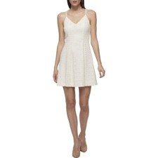 Guess Los Angeles Laser Cut V-Neck A Line spaghetti straps Dress Sz 10