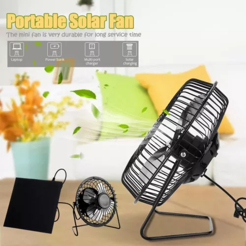 Mini Portable Solar Powered Fan Ventilator Greenhouse Pet Chicken House Cooler - Picture 2 of 11