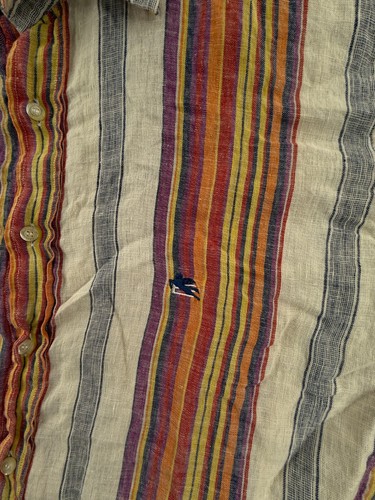 Etro Milano Italy Langarm Hemd Leinen gestreift bunt Knopfleiste Logo XL - Bild 8 von 24