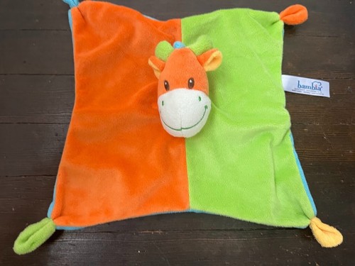 Bambia Baby Lovey Giraffe Orange Green Blue Knotted Corners Sunkid Germany - Picture 4 of 5