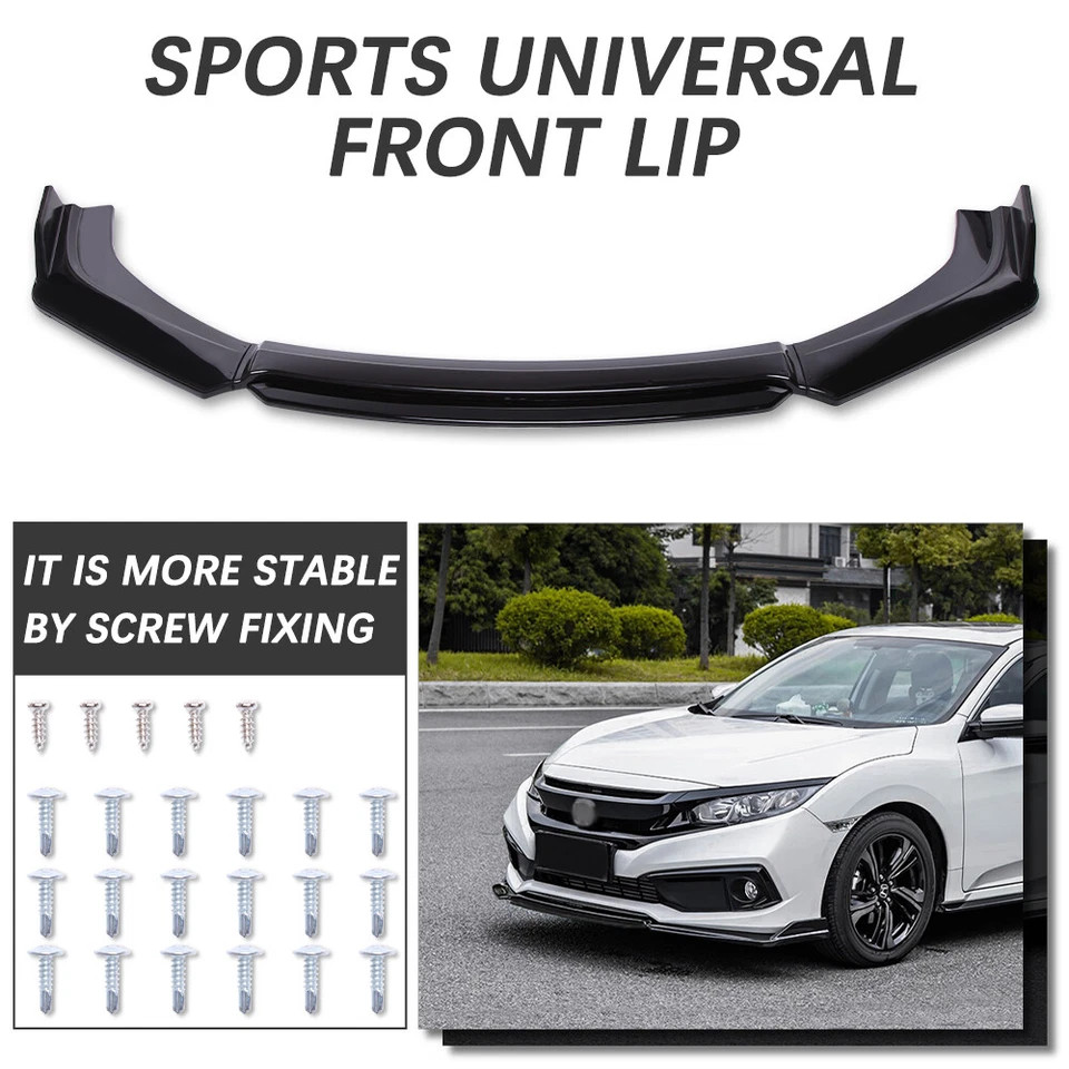 For Acura TLX 2015-2017 Front Bumper Lip Splitter Diffuser Spoiler Gloss Black - Image 4 of 4