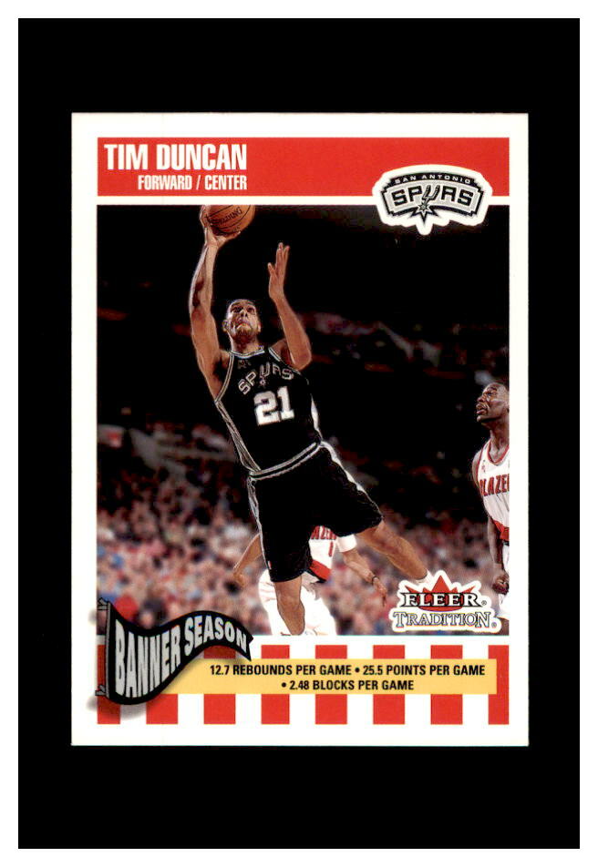 TIM DUNCAN FLEER 2002-03 TRADITION #268  SPURS MINT 