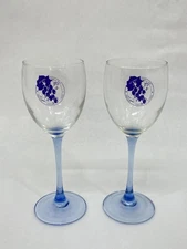 Lot of 2 Key Bank Tour De Vine Masters Cycling Classic Blue Champagne Flutes