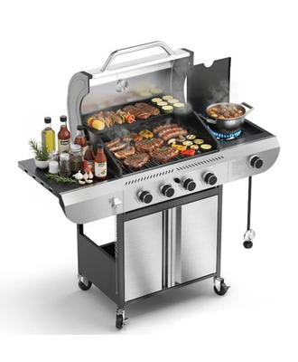 #ad COWSAR Stainless steel with 4 Burners Liquid Propane Gas Grill $450.00