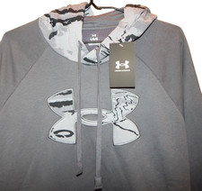 Image of Under Armour UA Men's Rival Fleece Camo Hoodie Size L 6005913 025 Gray