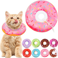 Cat Cone Collar Soft, Cat Recovery Collar for Wound Healing Cute Donut Adjustabl