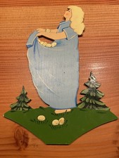 Edelholz Freiberg M&auml;rchen Wandfigur: Sterntaler, Vintage, Erzgebirge