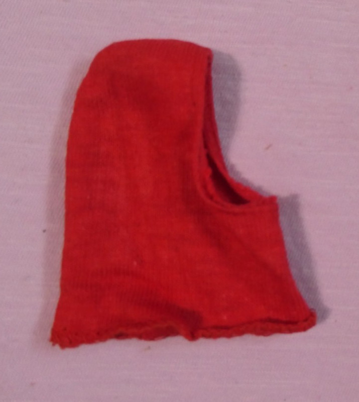 Vintage Francie Clothes - Vintage Francie 1262 Francie Fur-Out Red Knit Hood