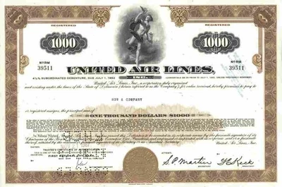 United Airlines 1967 Chicago Illinois Lufthansa Boeing United Cargo Express Bond - Bild 1 von 2
