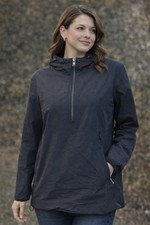 Mono B Womens S Black Hooded Windbreaker Pullover Jacket Lightweight Activewear