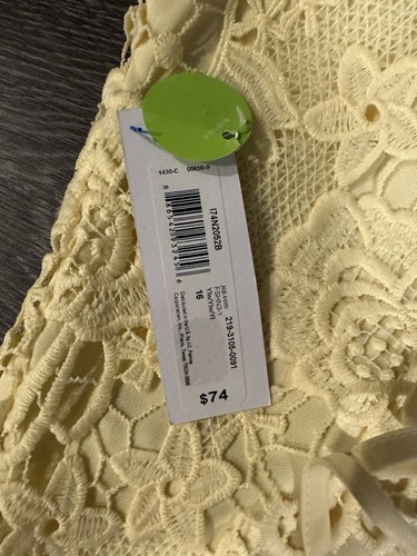 Premier Amour Butter Yellow Lace Easter Cocktail Dress Womens Size 16 JC Penney - Picture 7 of 14