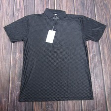 Collars  Co. Polo Shirt Mens Small Black Polka Dot Featherweight Dress Collar