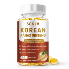 Korean Red Panax Ginseng 1600mg - 60 Capsules - Extra Strength Highest Potency